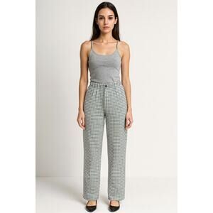 John galt sz XS (?) High Waisted flannel versatile skater pants green plaid EUC